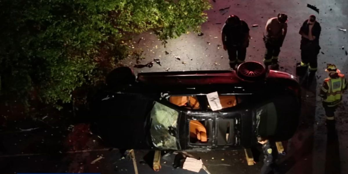 Car Slams Into Tree, Rolls Over Into Front Yard of Bethlehem Township Home — Two Trapped Inside Rescued by Firefighters