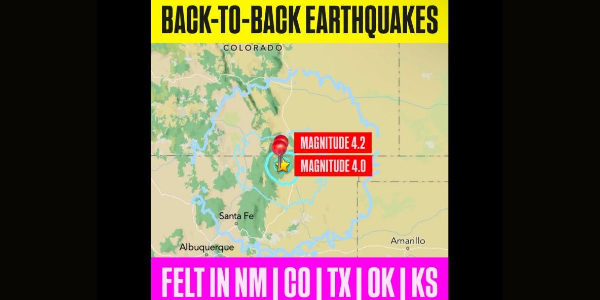 Two Earthquakes Strike Back-to-Back Near Raton, New Mexico — Shaking Spreads Across Five States